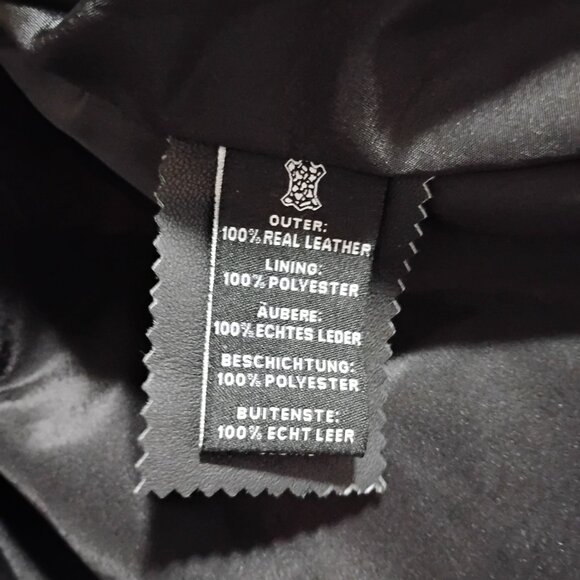 Dodge Women’s Black Biker Genuine Leather Jacket Size L - Picture 10 of 15